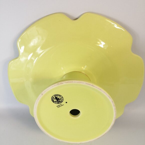 Bordallo Pinheiro Cabbage Light Green 12" Pedestal Cake Stand RARE Majolica - Picture 6 of 7